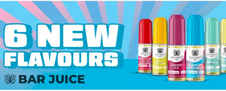 Bar Juice Nic Salts - 6 New Flavours