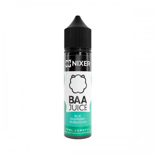 Nixer X Baa Juice - 30ml - Blue Raspberry Bubblegum - Longfill Nixer X Baa Juice - 30ml - Blue Raspberry Bubblegum - Longfill