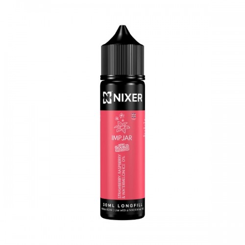 Nixer X Imp Jar - 30ml - Strawberry, Raspberry & Watermelon Ice - Longfill Nixer X Imp Jar - 30ml - Strawberry, Raspberry & Watermelon Ice - Longfill
