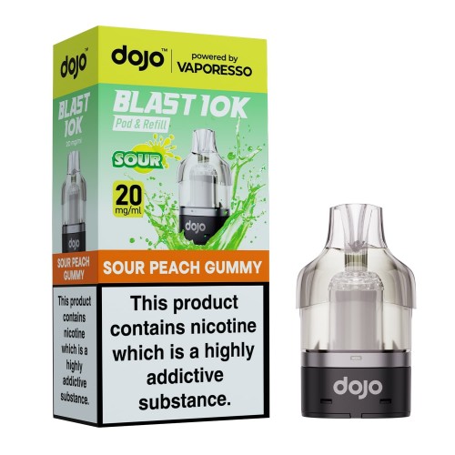 DOJO BLAST 10K Pod & Refill (Powered by Vaporesso) [Sour Peach Gummy 20mg]
