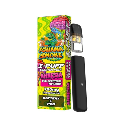 Iguana Smoke CBD I-Puff Pod Kit [Amnesia 700mg]