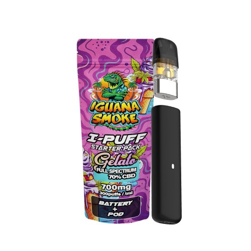 Iguana Smoke CBD I-Puff Pod Kit [Gelato 700mg]