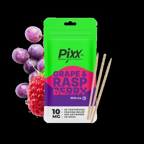 Pixx Nicotine Infused Toothpicks - 20 Pack [Grape and Raspberry 10mg]