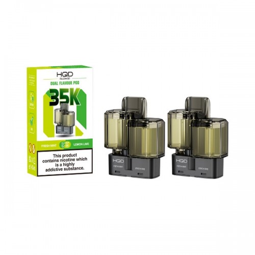 HQD Air Glow Air 35K - Dual Flavour Pod - 2 Pack [Fresh Mint & Lemon Lime]