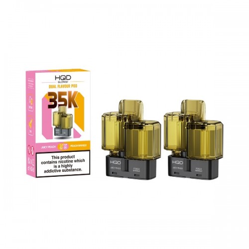 HQD Air Glow Air 35K - Dual Flavour Pod - 2 Pack [Juicy Peach & Peach Mango]