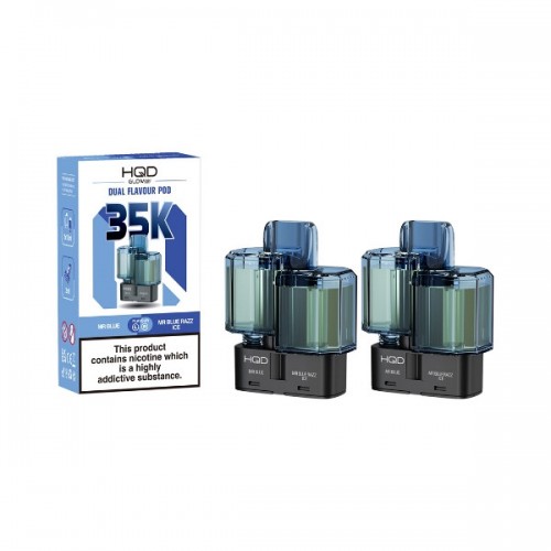 HQD Air Glow Air 35K - Dual Flavour Pod - 2 Pack [Mr Blue & Mr Blue Razz Ice]