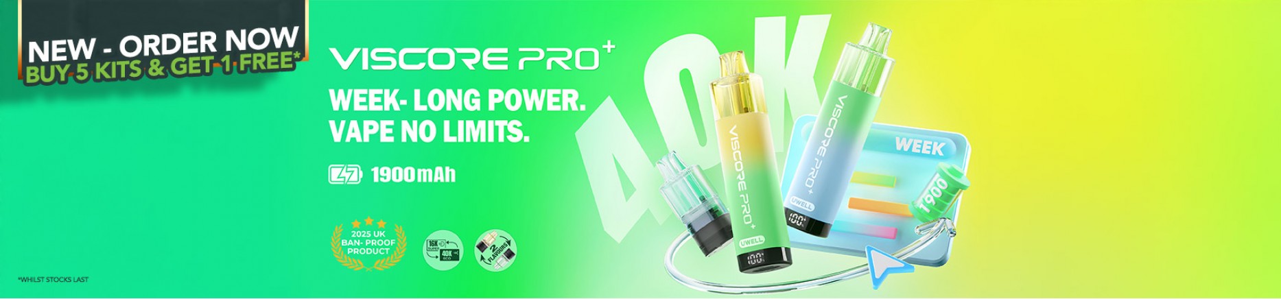 New Uwell Viscore Pro Plus Pod kit & Refills - Buy 5 Kits &a