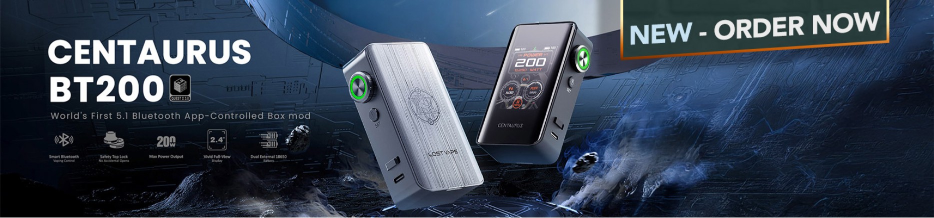 New Lost Vape Thelema Solo 100W, Centaurus BT200 & M100 Mods