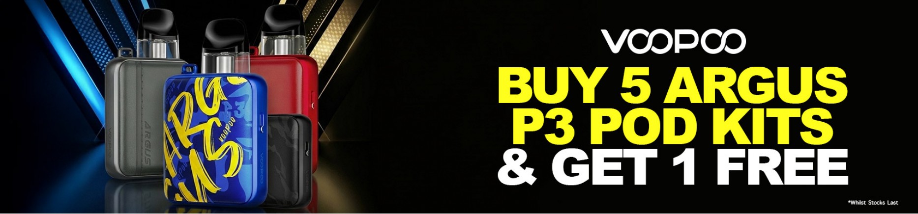 Voopoo Special Offer Buy 5 Argus P3 Pod Kits & Get 1 Free Wh