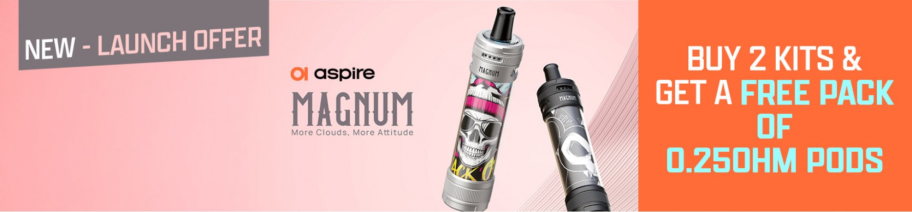 New Aspire Magnum Pod Kit Buy 2 Kits & Get A Free pack Of 0.
