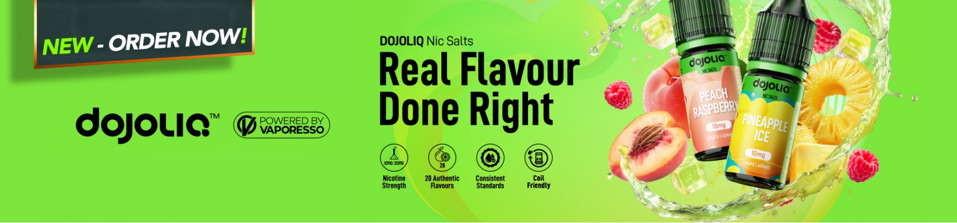 New Vaporesso Dojoliq Nic Salts Available in 10mg & 20mg - O