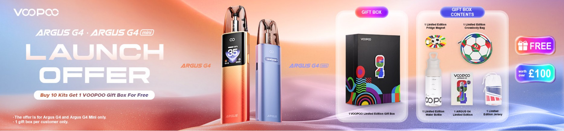 New Voopoo Argus G4 & G4 Mini Pod Kit and Mutli Ohm Cartridg
