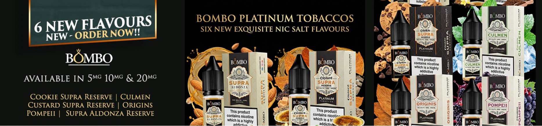Bombo Nic Salts 6 New Flavours Available in 5/10/20mg - Order No