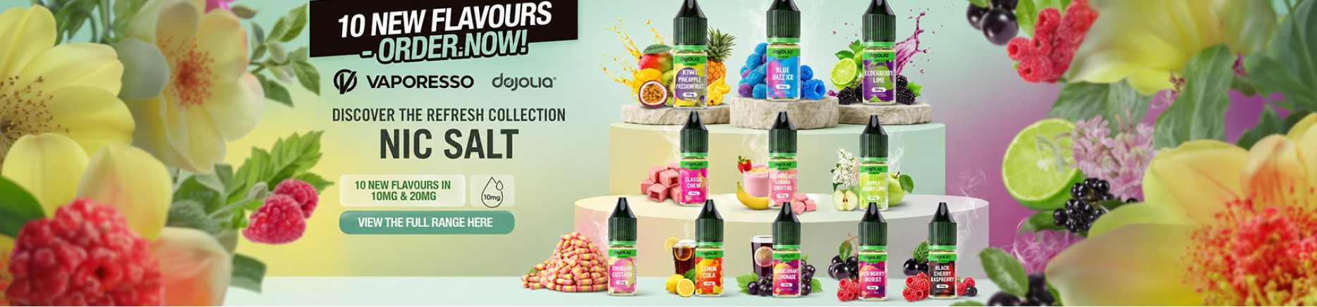 Vaporesso Dojoliq Nic Salts 10 New Flavours in 10mg & 20mg -