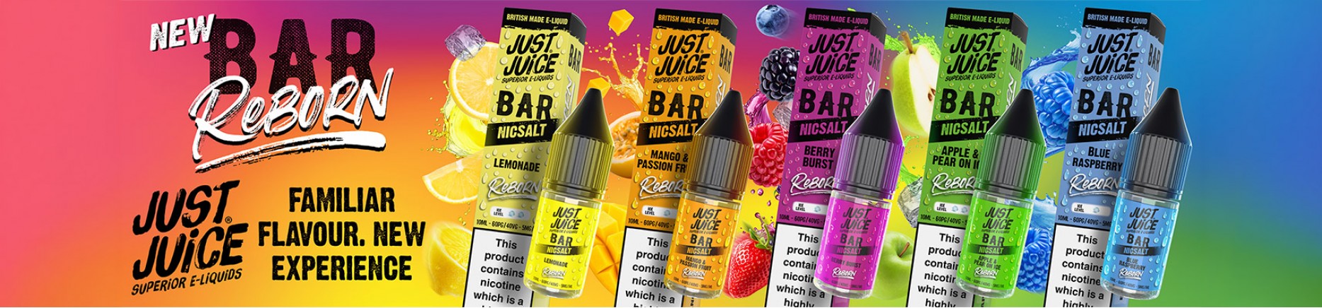 New Just Juice Reborn Nic Salt Range Available in 5/10/20mg - O