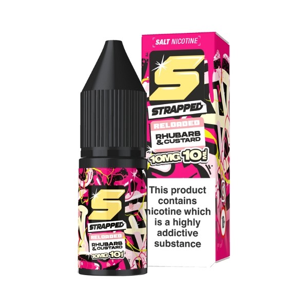 Strapped Reloaded Rhubarb & Custard Nic Salt E-Liquid
